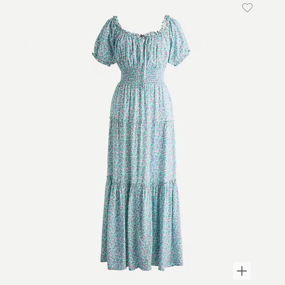 NWT - J. Crew Puff Sleeve MIDI Dress in Floral - Size 10
